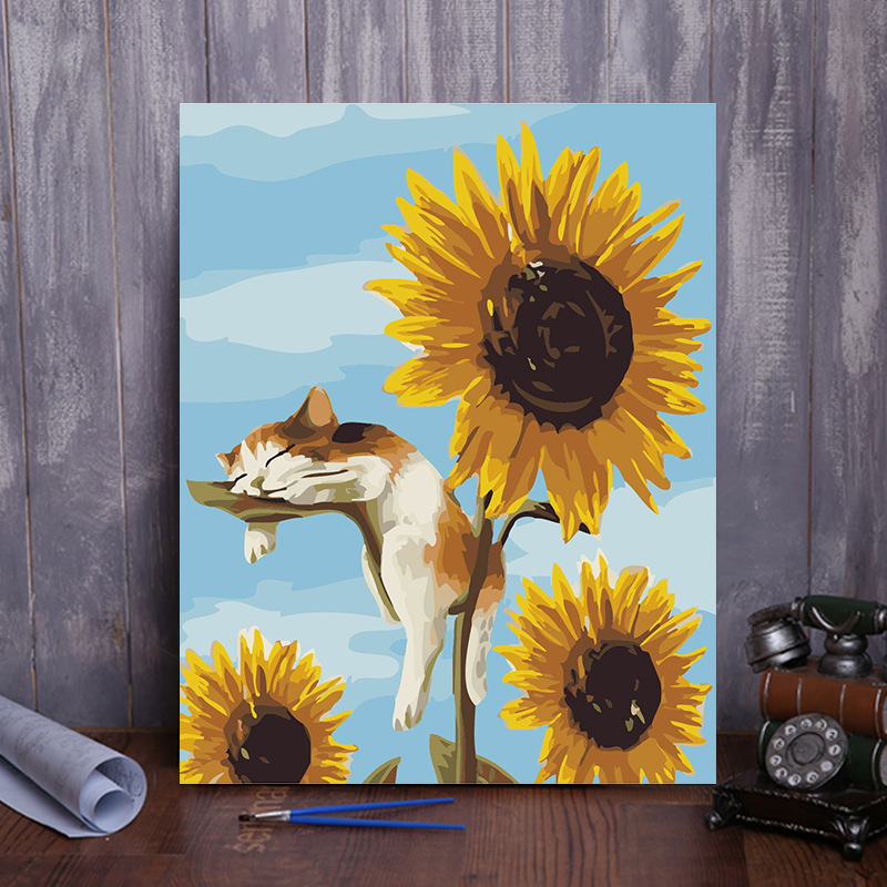 Factory wholesale DIY digital oil painting multi-figure optional 40*50 living room landscape flowers and plants coloring hand painting