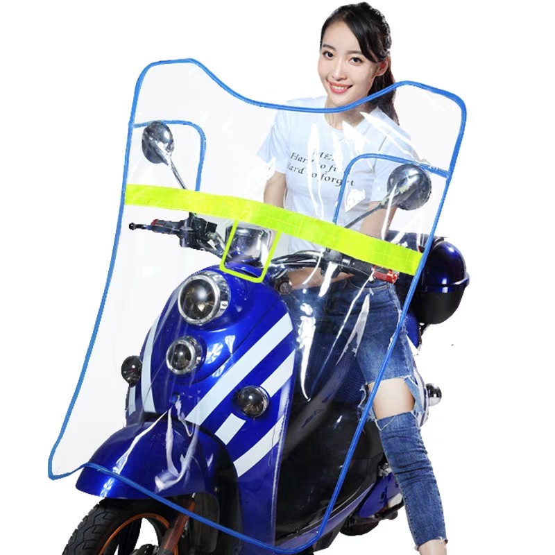 New electric car wind shield women's pedal motorcycle rain shield widened extra large transparent windproof rain shield film