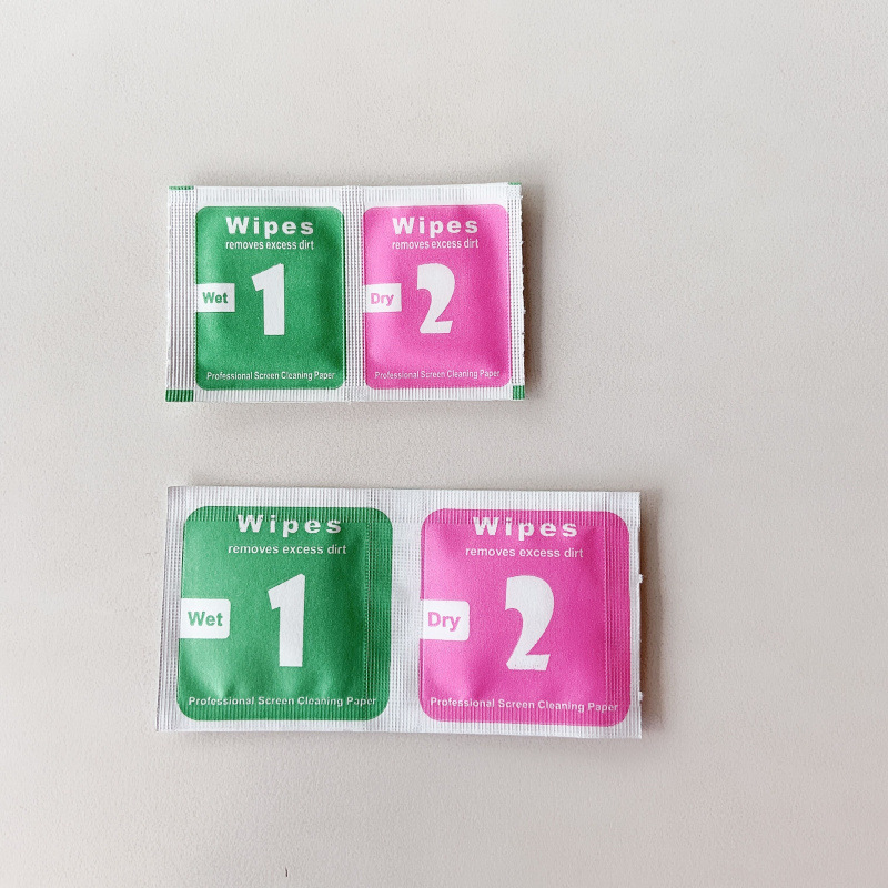 Alcohol Pack 1+2 Dry and Wet Cotton Tempered Film Auxiliary Tool Kit Mobile Phone Cleaning Kit Dust Removal Sticker Vacuum Film