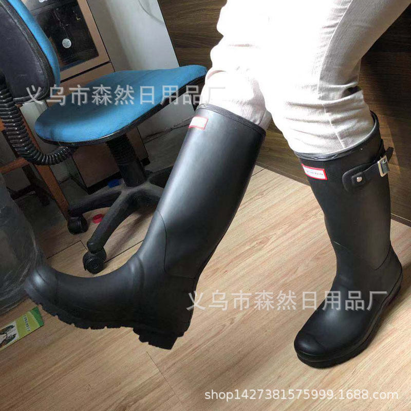 Trendy Women's Rain Boots, Riding Boots, Waterproof Non-Slip Natural Rubber Overshoes, Handmade