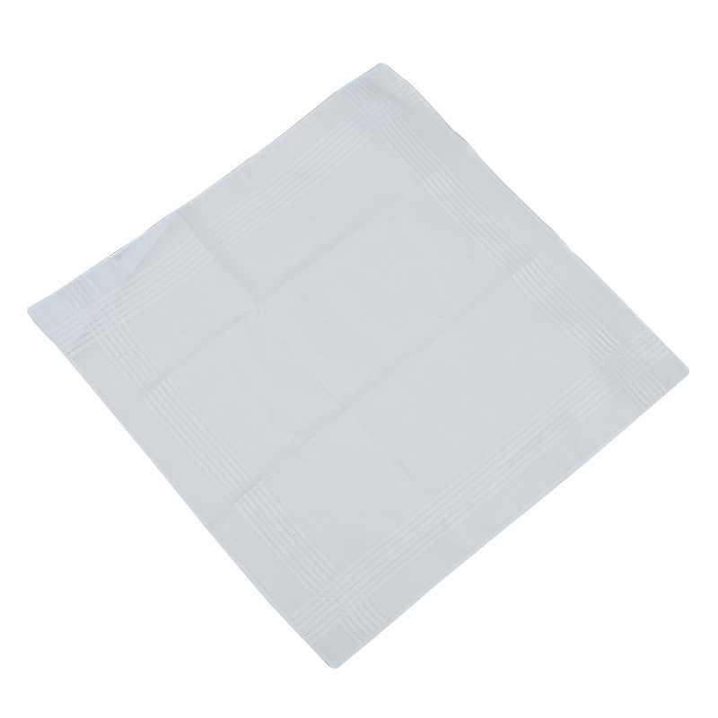 40cm pure white satin cotton handkerchief European and American foreign trade wedding and funeral cotton handkerchief all white tie-dyed printable logo