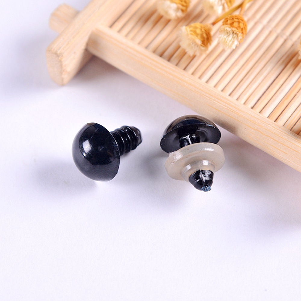5-50mm all black eyes with threaded feet cross-border explosions plastic animal eyes toy accessories teddy bear eyes