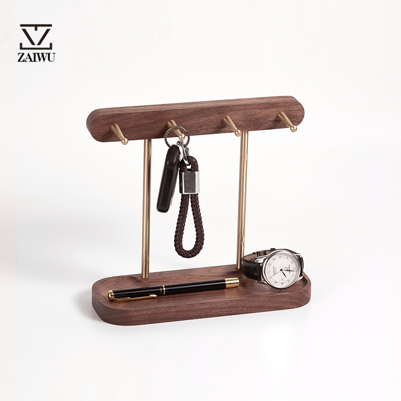 Entrance Solid Wood Hook Hanger Bathroom Storage Rack Partition Business Card Box Exquisite Living Room Storage Rack Flower Rack