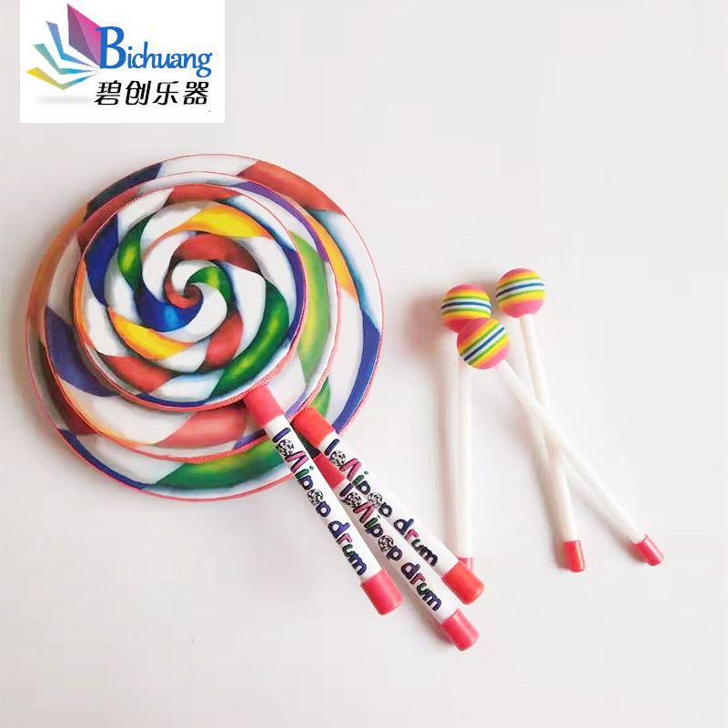 Lollipop Drum Orff Kidsren's Percussion Instrument Hand Drum Kindergarten Music Class Early Education Lollipop Hand Drum