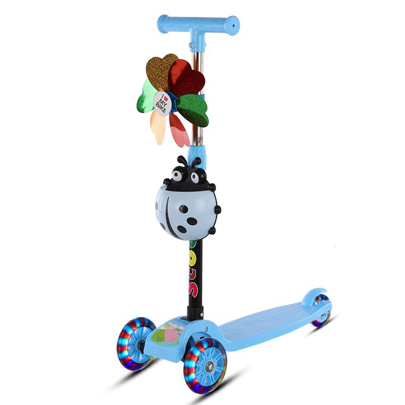 Folding children's scooter PU flash wheel Baby Scooter maternal and child gift scooter source factory direct sales
