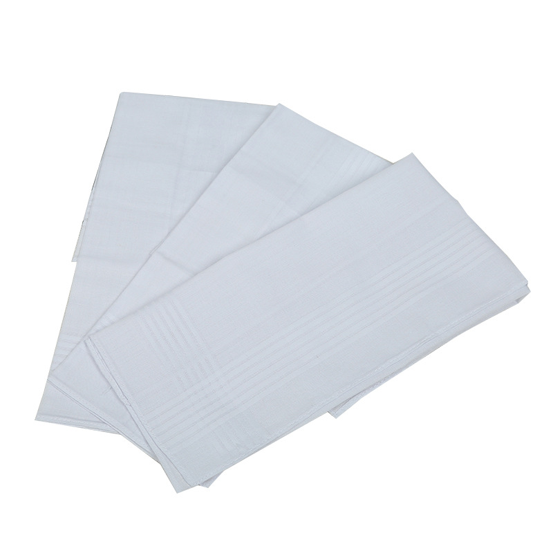 40cm pure white satin cotton handkerchief European and American foreign trade wedding and funeral cotton handkerchief all white tie-dyed printable logo