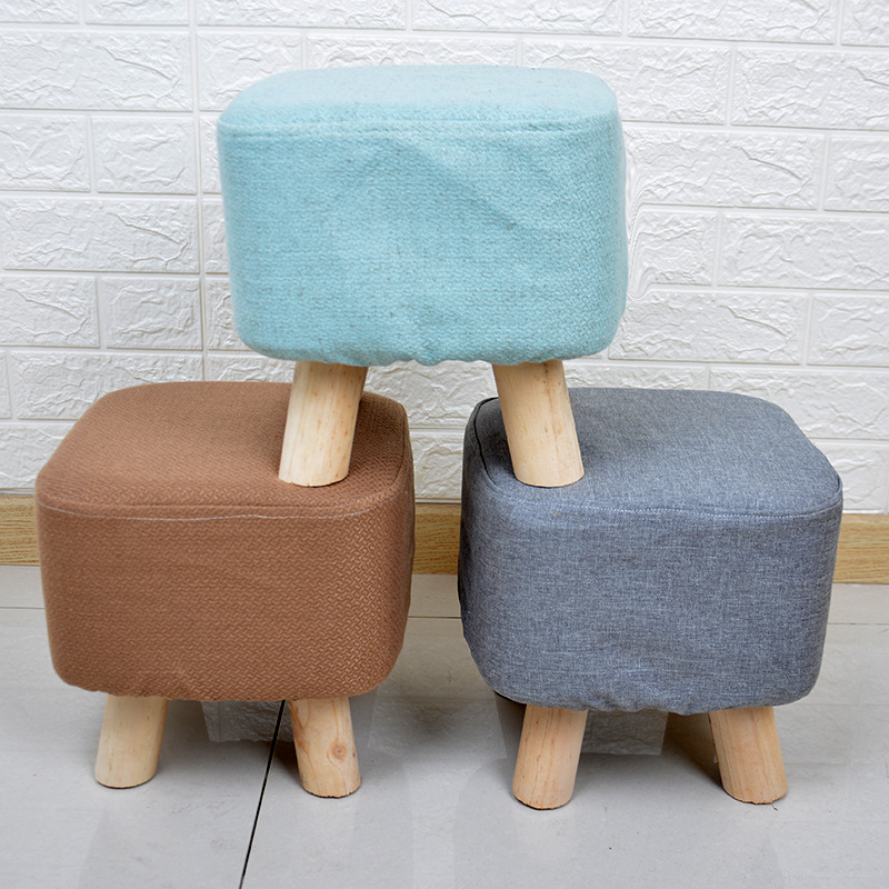 Shoe-Changing Stool, Fabric Stool, Small Square Stool, Fabric Gift Stool, Removable and Washable Fabric Stool, Home Gift, Can Be Printed with Logo