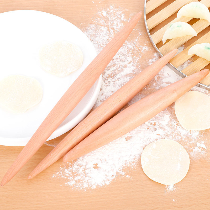 Beech Pointed Rolling Pin Wooden Pointed Rolling Pin Dumpling Skin Pressure Pin Beech Rolling Pin