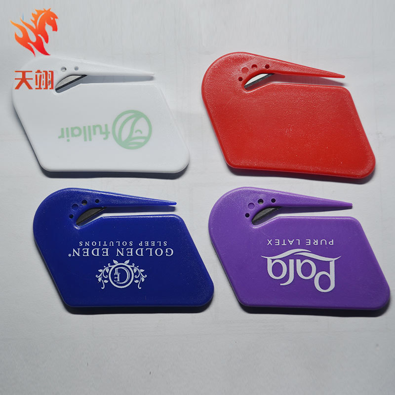 Оптовая поставка пластикового ножа для писем, мини-нож для писем, печать логотипа