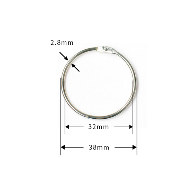 Ready Supply 38mm Metal Book Ring Open Book Ring Environmentally Friendly Binding Iron Ring Activity Photo Album Card Ring Open Ring