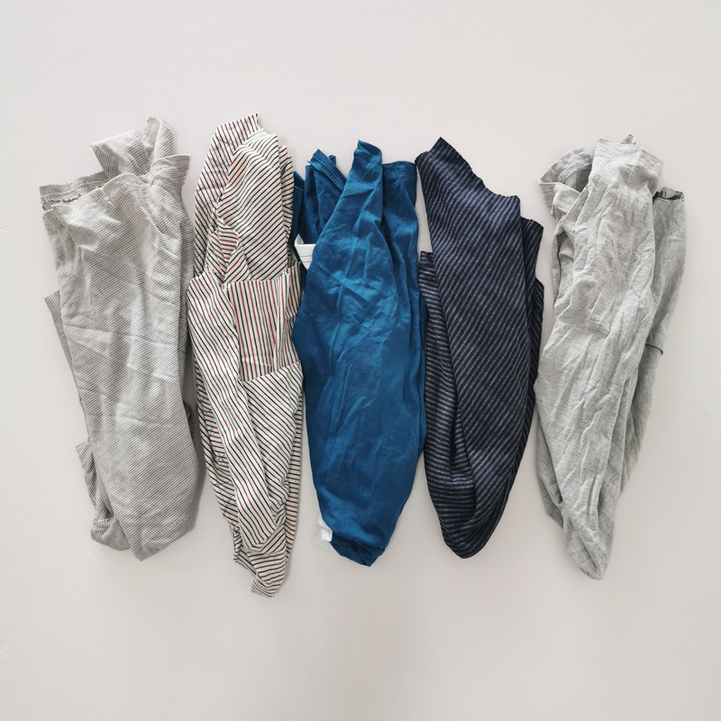 Variegated Dark T-Shirt Machine Wiping Cloth, Water-Absorbing and Oil-Absorbing Pure Cotton Rag Head, Broken Cloth, Waste Cloth, Industrial Rag Direct Sale