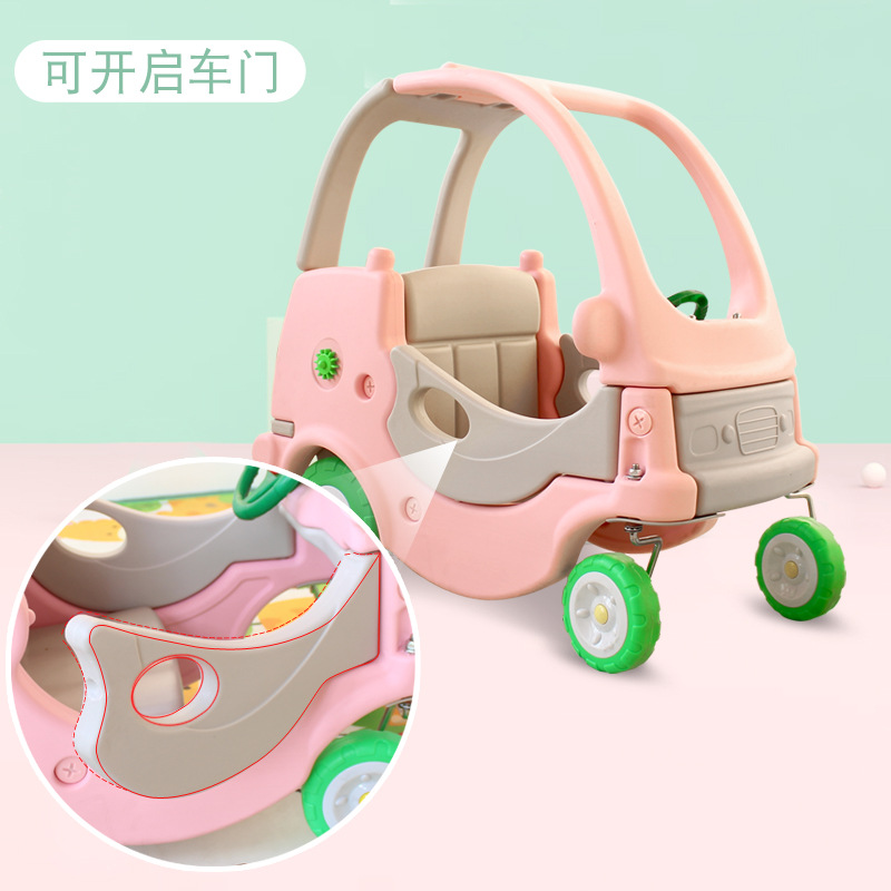 Naughty castle children's game plastic toy kindergarten Princess car small RV turtle car twist power Walker