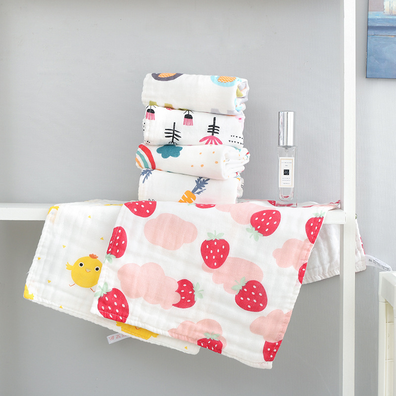 High density six layer cotton gauze towel soft absorbent children's face towel baby saliva towel cotton children's towel wholesale