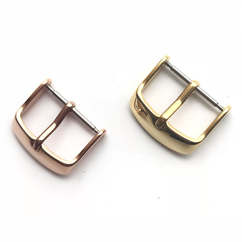Stainless steel watch buckle leather strap pin buckle silicone watch strap buckle black gold rose gold watch accessories