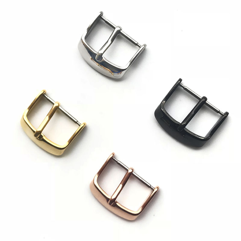 Застежка из нержавеющей стали для кожаного ремешка, шплинтовая застежка, силиконовая застежка черного, золотого и розового золота, аксессуары для часов