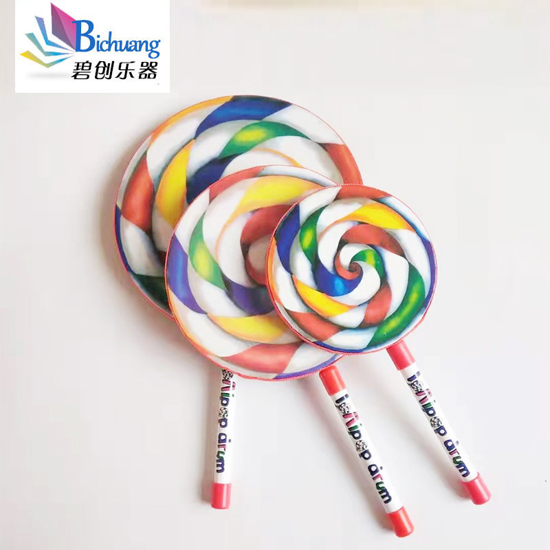 Lollipop Drum Orff Kidsren's Percussion Instrument Hand Drum Kindergarten Music Class Early Education Lollipop Hand Drum
