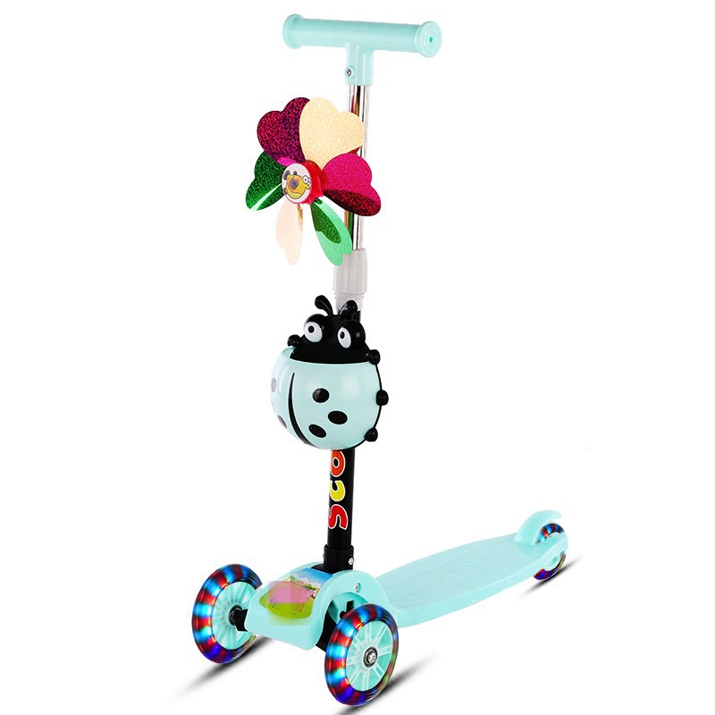 Folding children's scooter PU flash wheel Baby Scooter maternal and child gift scooter source factory direct sales