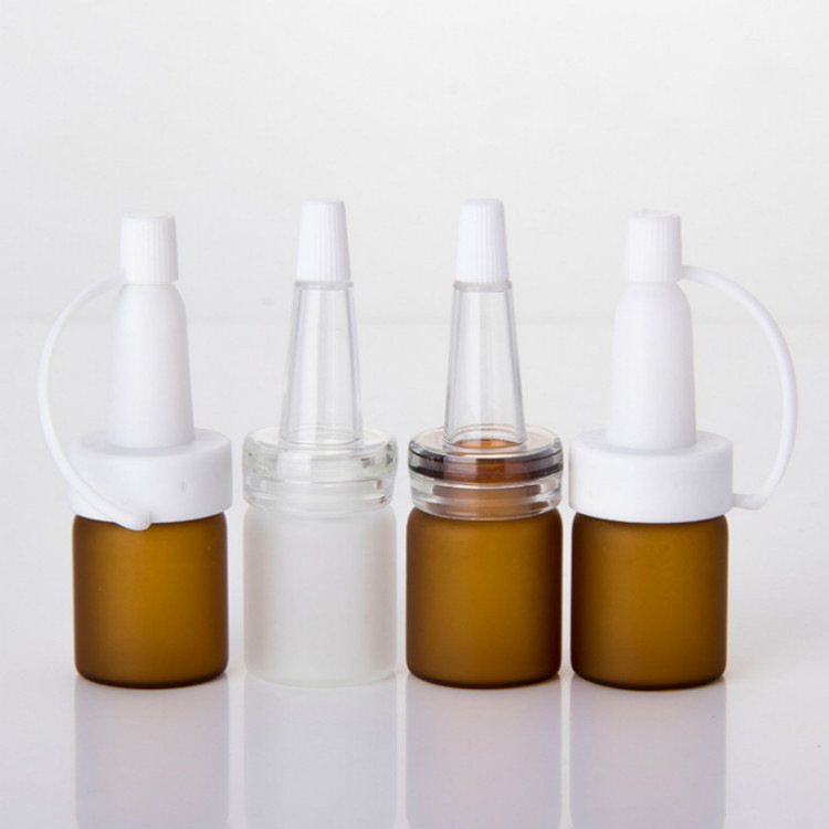 Spot Original Liquid Essence Freeze-dried Powder Herbal Oil Health Packaging Material Transparent Glass Bottle 5ml Brown Frosted Celin Bottle