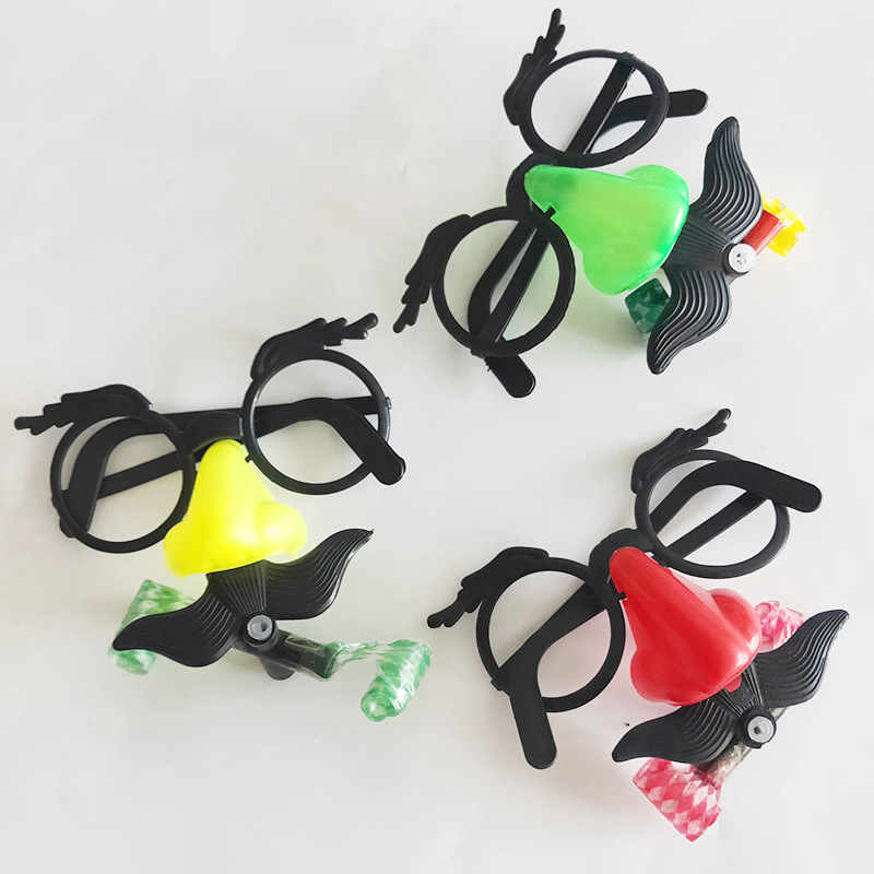 Blowing Beard and Staring Large Glasses Blowing Dragon Big Nose Blowing Dragon Glasses Holiday Street Stall Supply Tricky Wholesale