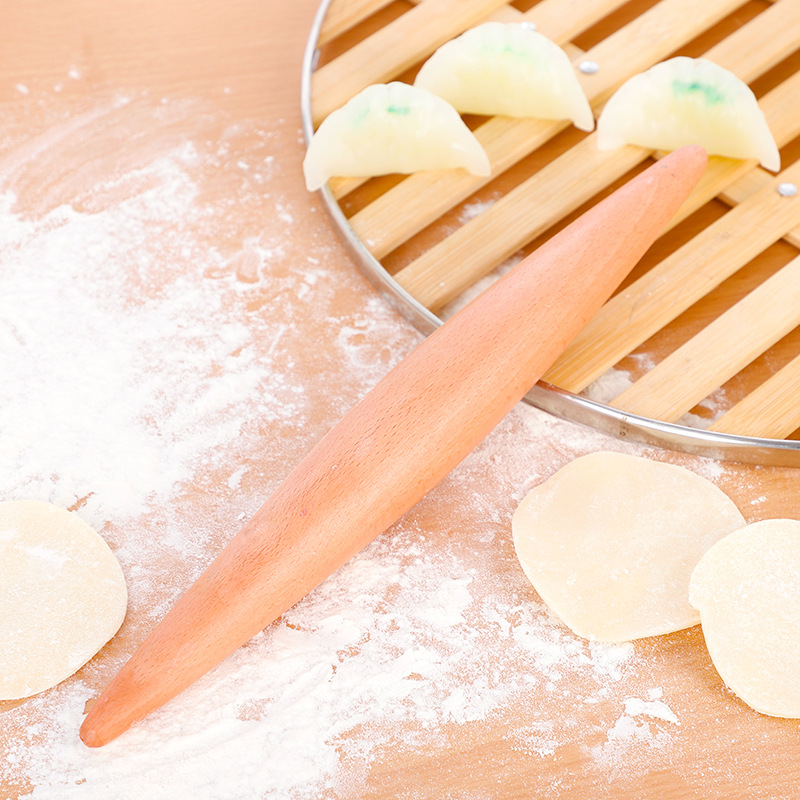 Beech Pointed Rolling Pin Wooden Pointed Rolling Pin Dumpling Skin Pressure Pin Beech Rolling Pin