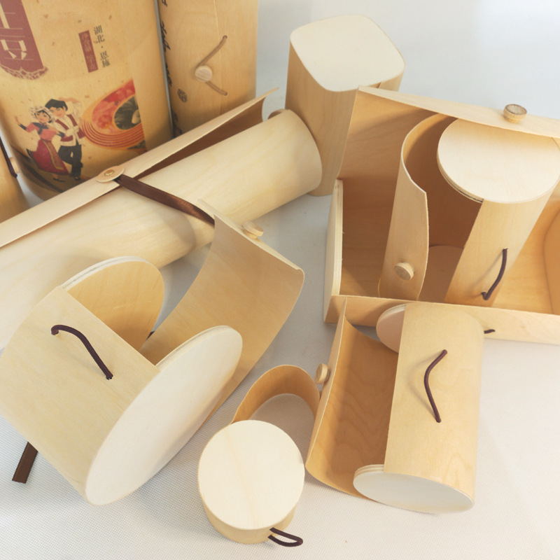 Solid Wood Cork Bark Storage Packaging Box Tea Wooden Box Birch Jewelry Gift Collection Box