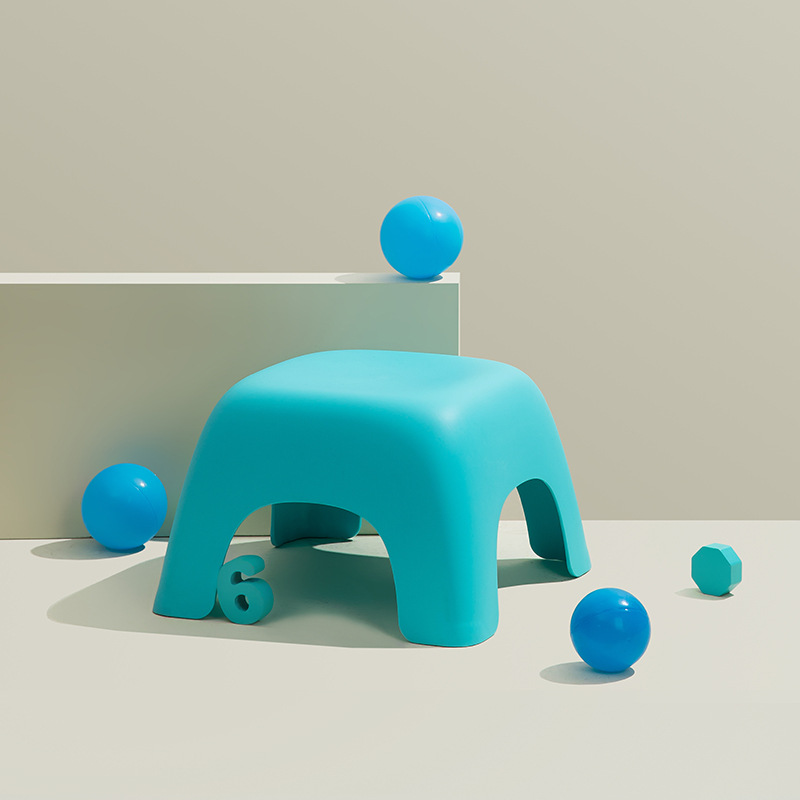 Household Living Room Cartoon Children's Stool Living Room Plastic Small Stool Thickened Bathroom Bath Low Rubber Stool Non-Slip Small Bench