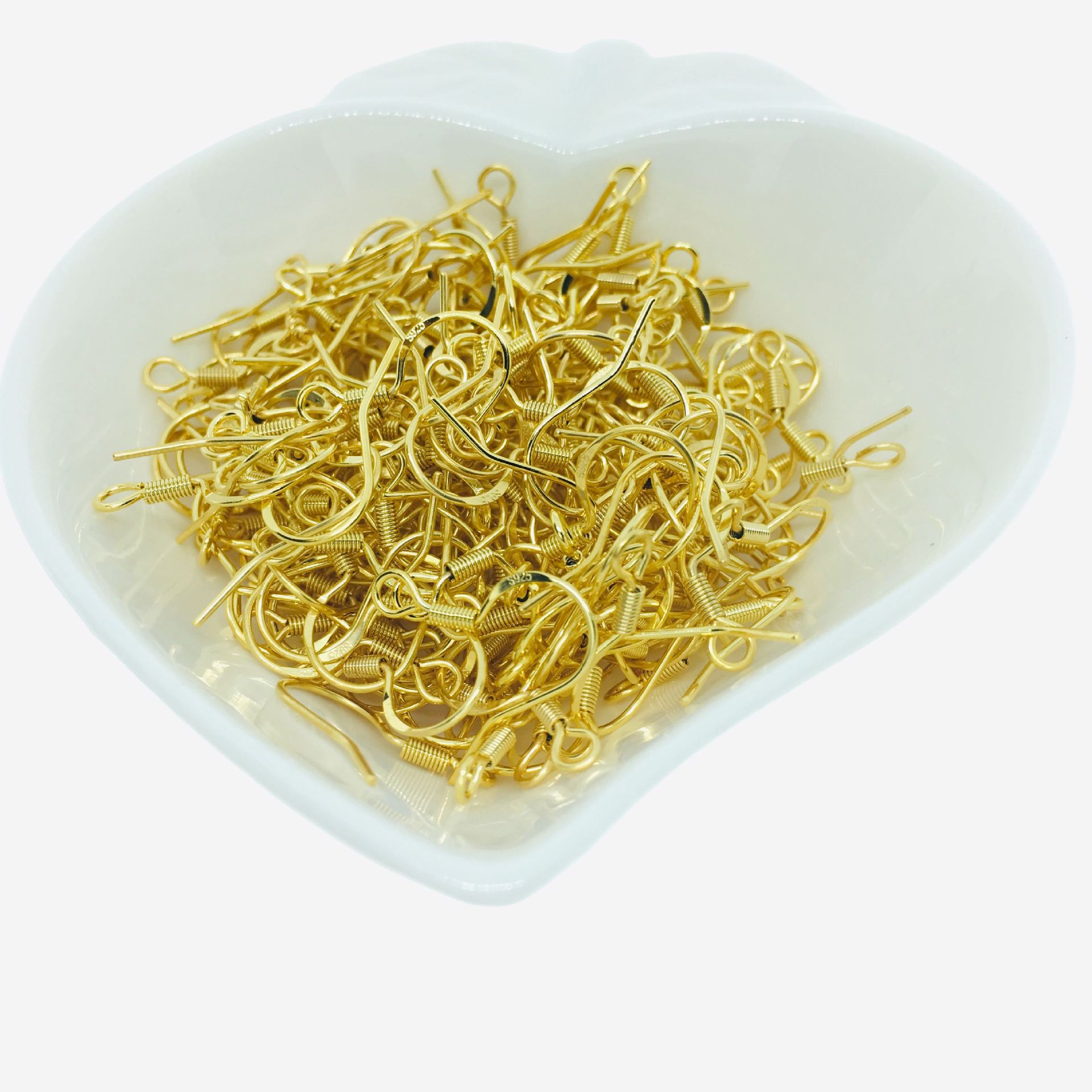 14K Gold-Plated Engraved 925 Stamped Ear Hook Earring Accessories, Made of Nickel-Free Hypoallergenic White Copper, Real Gold Color Retention