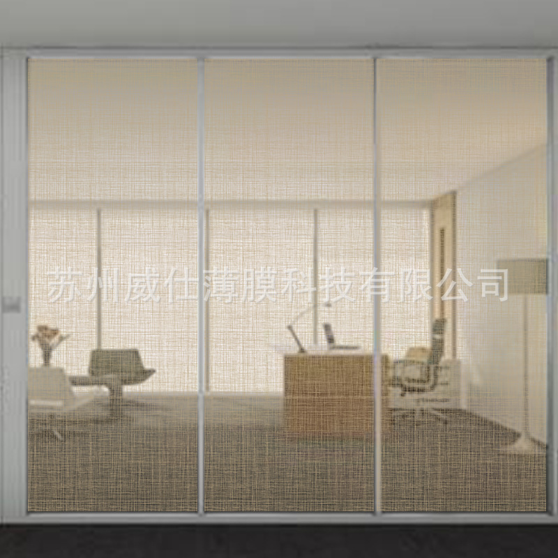 Стеклянная пленка с узором из золотой нити, декоративная пленка для офисных раздвижных дверей