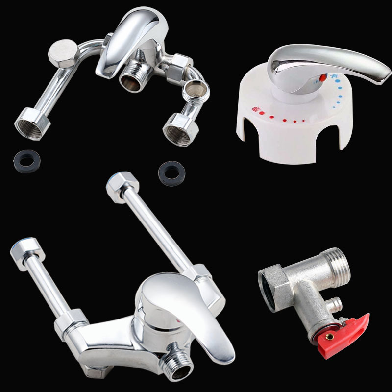 Surface-Mounted Water Heater Mixing Valve with Two Inlets and One Outlet for Hot and Cold Shower, U-Shaped Valve, 304 Stainless Steel Water Heater Faucet