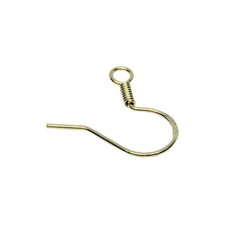 14K Gold-Plated Engraved 925 Stamped Ear Hook Earring Accessories, Made of Nickel-Free Hypoallergenic White Copper, Real Gold Color Retention