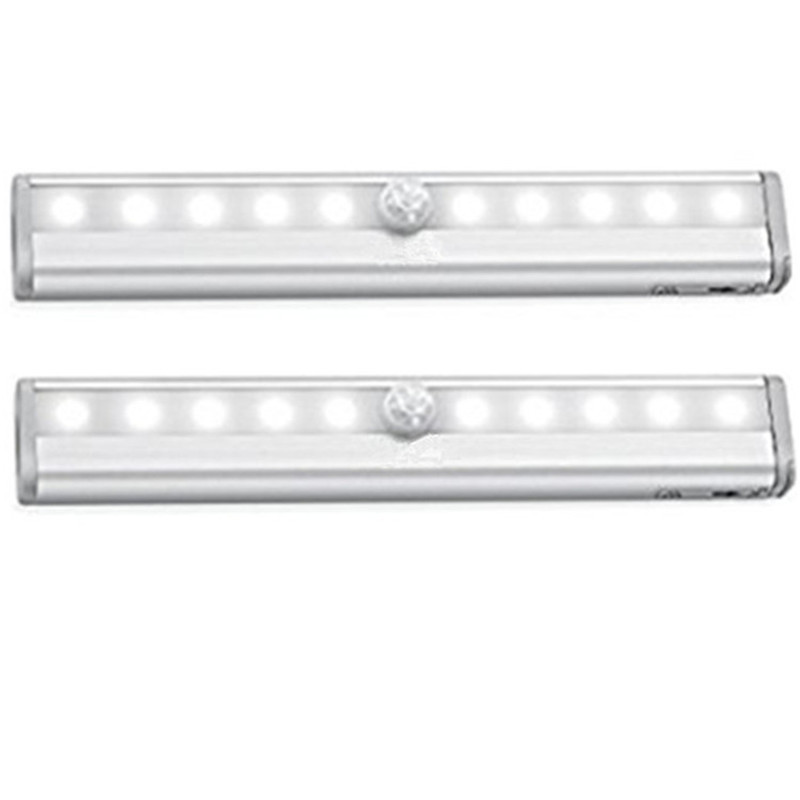 10LED human body automatic induction lamp night light Foreign trade aluminum strip LED corridor Light Battery cabinet light wardrobe light