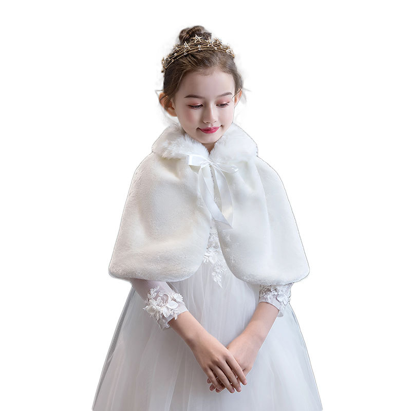 Children's Fur Shawl, Kidsren's Cloak, Girl's Cloak, Autumn and Winter Outing Dress, Princess Dress, Performance Warm Plush Shawl