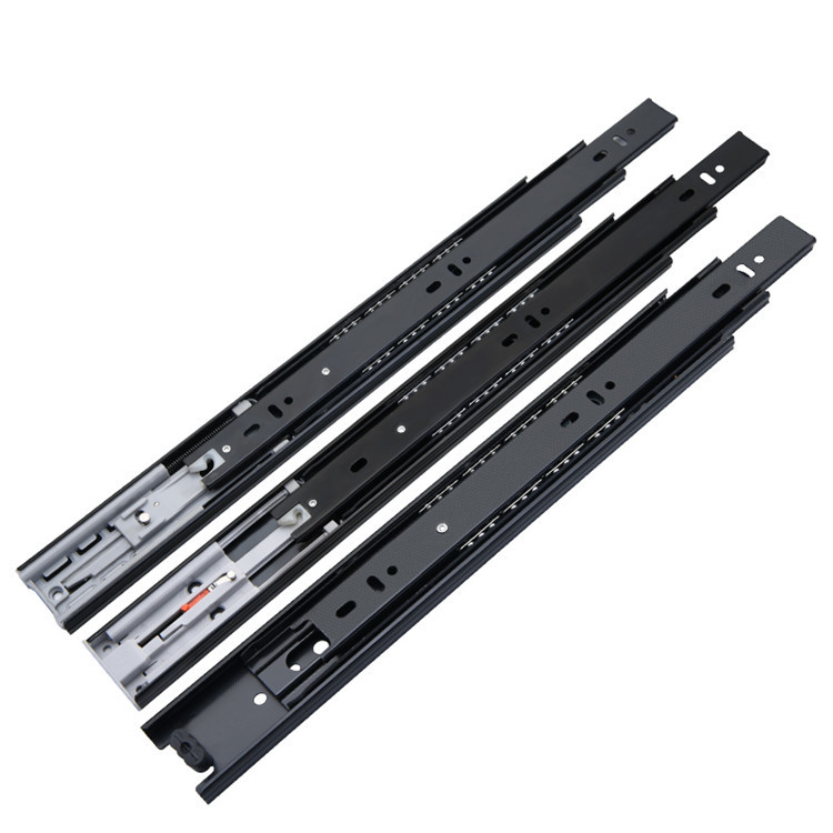 4512 drawer track three thick damping rebound buffer wardrobe track cabinet slide rail 20cm
