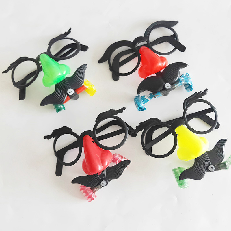 Blowing Beard and Staring Large Glasses Blowing Dragon Big Nose Blowing Dragon Glasses Holiday Street Stall Supply Tricky Wholesale