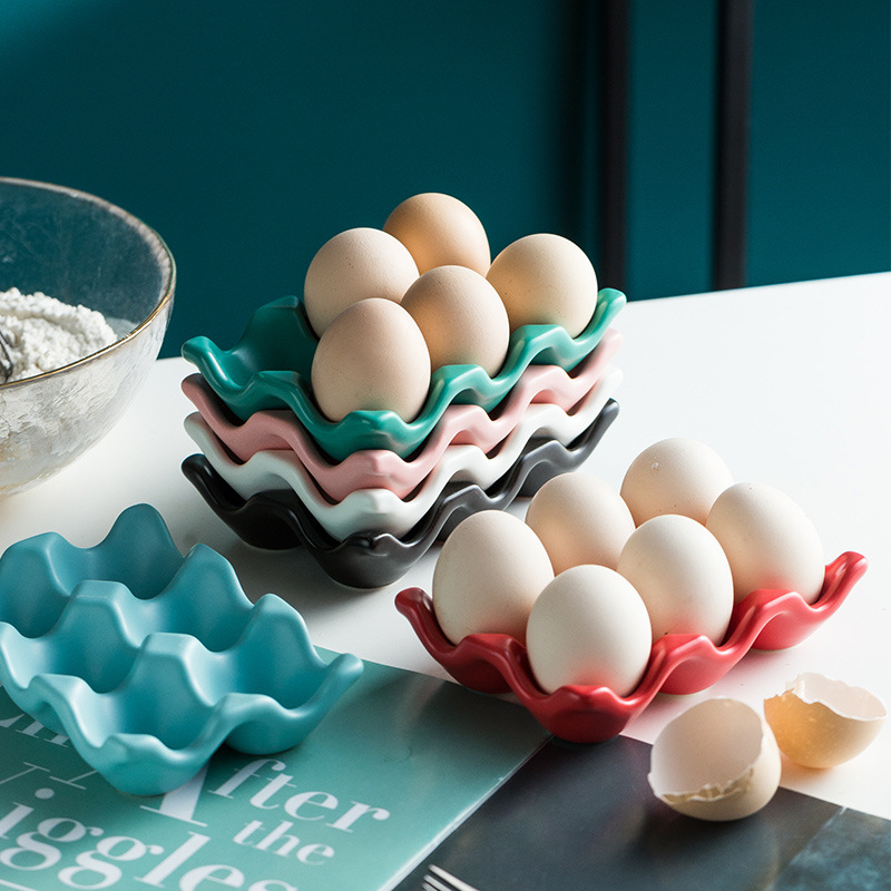 Creative kitchen supplies egg rack egg rack household ceramic tableware egg tray egg rack a generation of hair