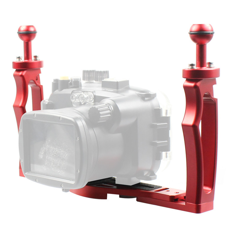 Bgning Aluminum Alloy Diving Photography Dual-Hand Adjustable Bracket Suitable for Gopro13, and Other Slr Cameras