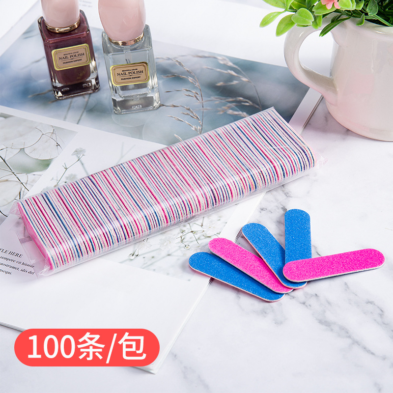 Direct supply disposable nail file manicure Mini small rub strip frosted file polished nail surface double-sided manicure tool sand strip