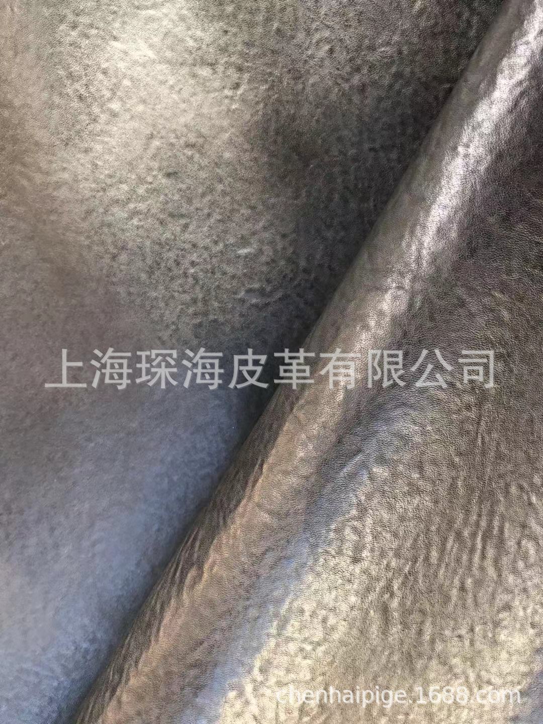 Glossy Vegetable Tanned Horsehide Vegetable Tanned Leather Clothing Horsehide Motorcycle Clothing Clothing Fabric Leather Leather Black