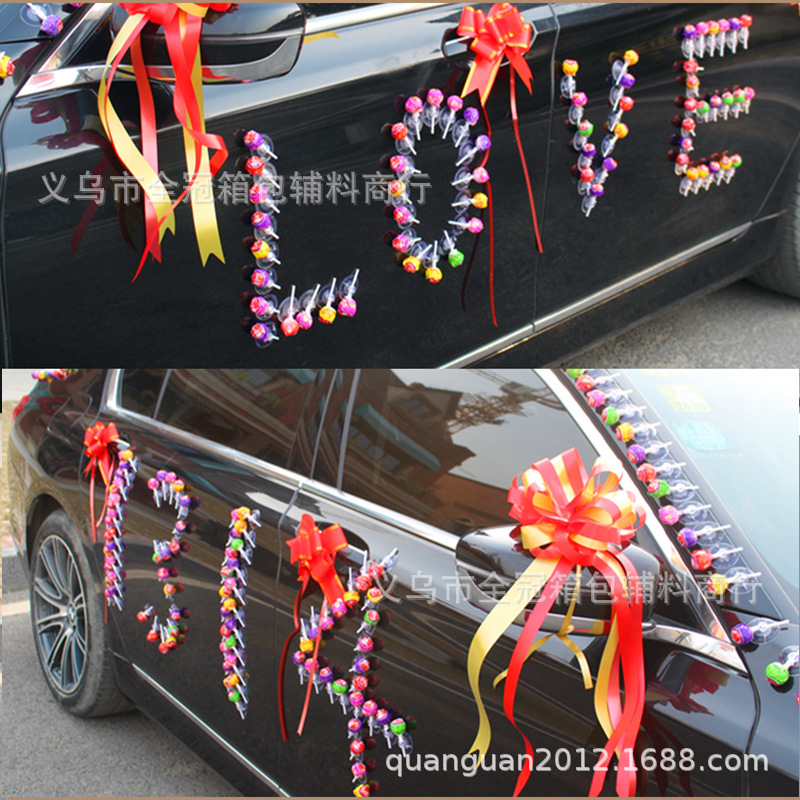 Factory wholesale wear lollipop wedding side hole sucker TikTok transparent wedding car decoration lollipop perforated sucker