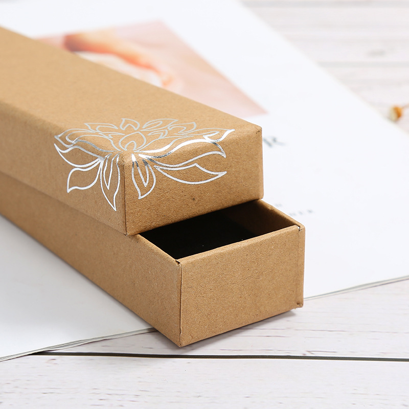 Vintage Lid and Base Kraft Paper Natural Fragrance Gift Box for Hairpins and Fans, Customizable Fan Box, Hot-Selling Cross-Border Product