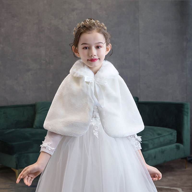 Children's Fur Shawl, Kidsren's Cloak, Girl's Cloak, Autumn and Winter Outing Dress, Princess Dress, Performance Warm Plush Shawl