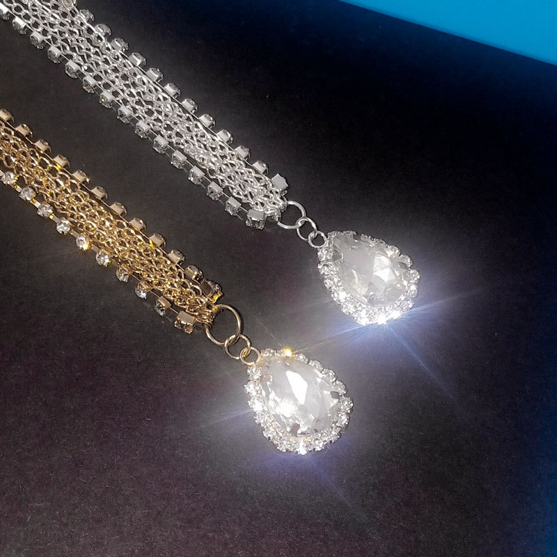 European and American Forehead Chain Crystal Forehead Ornament Eyebrow Pendant Headdress Water Drop Hair Ornament Head Chain Bohemian Ethnic Headdress