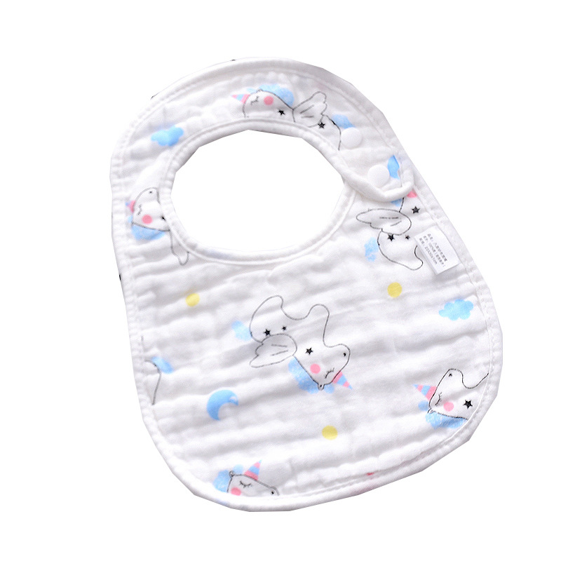 Wholesale 8 layers gauze U-shaped bib baby printed cotton saliva towel cotton absorbent thick baby bib