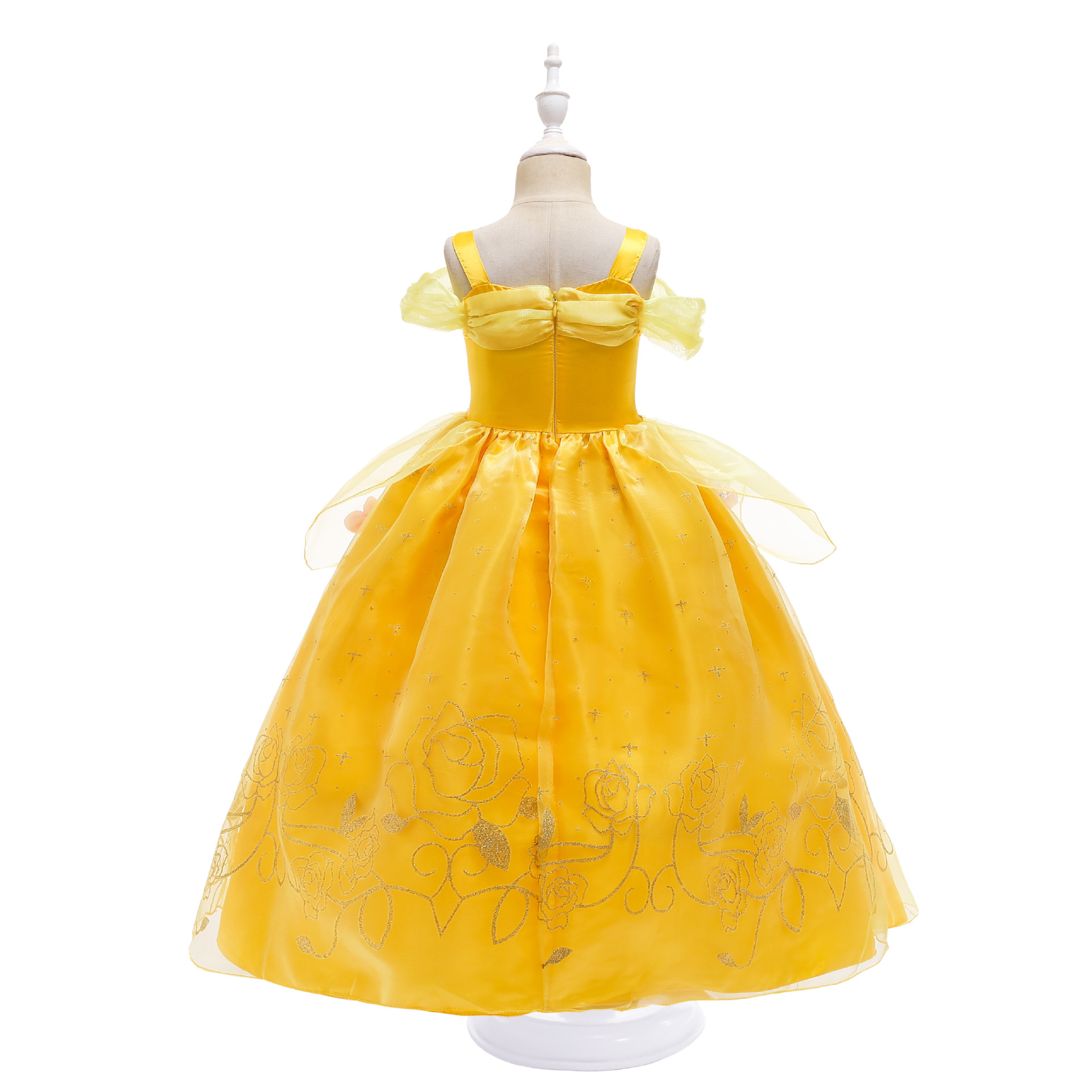 2025 Foreign Trade Girls Frozen Princess Dress Belle Princess Dress Children's Day Birthday Christmas Performance Dress