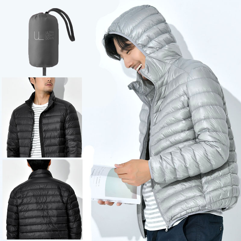 Winter Autumn and Winter Down Jacket Men's Short Lightweight Business Fashionable Trendy Hooded Thickened White Duck Down Jacket for Men