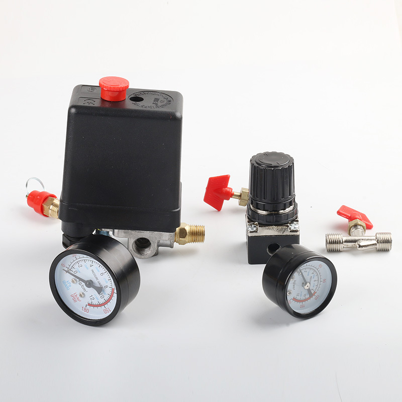 Factory Direct air pump air compressor accessories pressure switch square four-hole pressure regulating valve four-hole switch air outlet Assembly