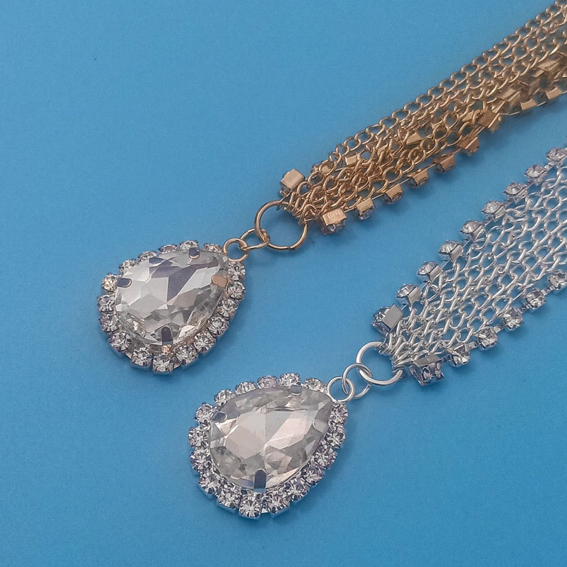 European and American Forehead Chain Crystal Forehead Ornament Eyebrow Pendant Headdress Water Drop Hair Ornament Head Chain Bohemian Ethnic Headdress