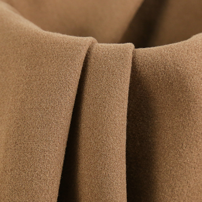 New Dragon and Phoenix woolen woolen woolen knitted barbed wool autumn and winter coat fabric plain woolen single-sided wool fabric