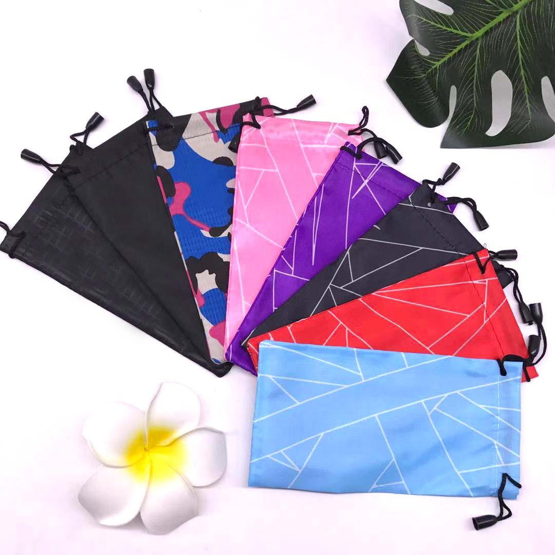 New printable logo black color sunglasses bag mobile phone bag factory wholesale glasses bag