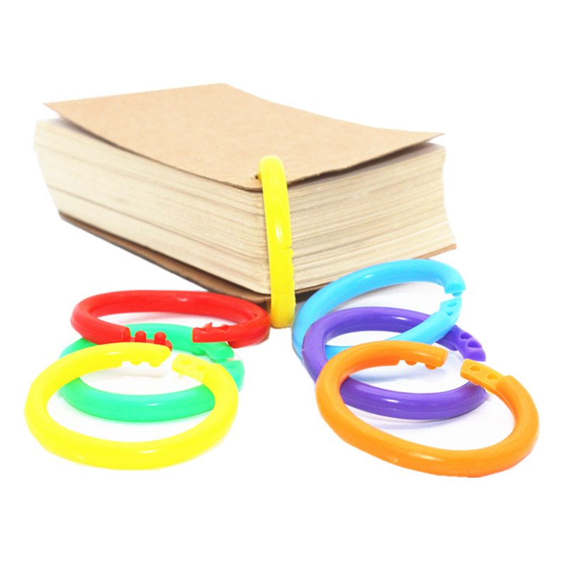 Inner Diameter 28mm Double Buckle Colorful Binding Ring Plastic Buckle Ring Book Ring Hand Account Card Loose-Leaf Ring Book Ring Movable Buckle